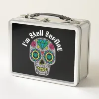 Decorated Abstract Skull Metal Lunch Box