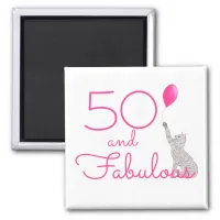 50 And Fabulous Cat Lovers Birthday Magnet