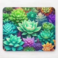 Aloe Vera and Succulents Collage  Mouse Pad