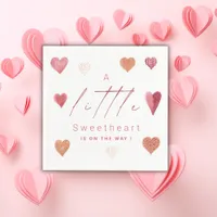 Cute Hearts Little Sweetheart Baby Shower Girly Napkins