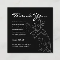 Elegant Minimalist Black Business Thank You Card