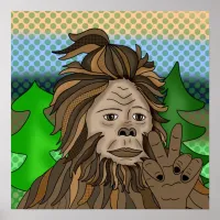 Peace Sign Bigfoot Sasquatch  