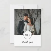 Classic Black and White Wedding Thank You Card