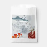 Ocean Animals Fish Shells Party Blue Thank You Favor Bag