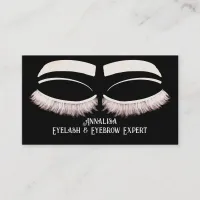 Luxury Watercolor Eyelash & Brow Beauty,Pink White Business Card