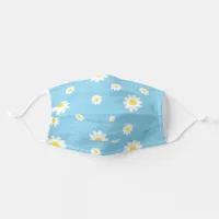 Daisy Chain Flowers on Blue Adult Cloth Face Mask