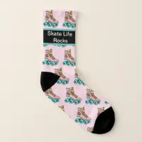 "Skate Life Rocks" Fun Roller Skate Socks