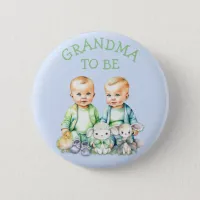 Personalized Grandma to be Twins Baby Shower   Button