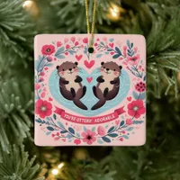 Adorable Otter pun Ceramic Ornament