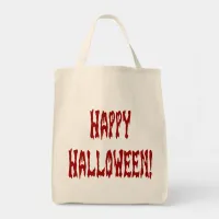 Happy Halloween Gore Text Tote Bag