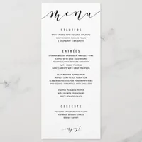 Fun Swirly Calligraphy Wedding Menu