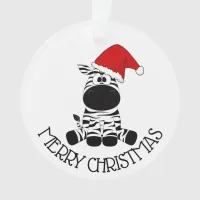 Merry Christmas EDS Warrior Zebra Ribbon Ornament