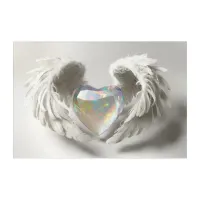 *~*~  Heart Angel Wings  AP78 Crystal Opal Acrylic Print