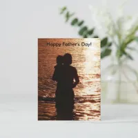 Silhouette of Dad and Child Father's Day Postcard