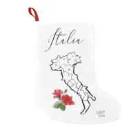 *~* Map of Italy Italia Italian Language Roses Small Christmas Stocking