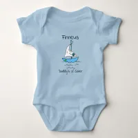Personalized Daddy's Lil' Sailor Sailboat Baby boy Baby Bodysuit