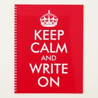 Custom Colors Keep Calm and Write On Planner