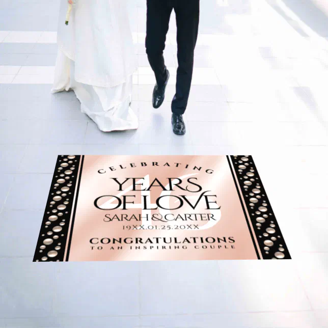 Elegant 46th Pearl Wedding Anniversary Celebration Floor Decals