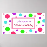 Personalized Birthday Party Banner for Girl Poster