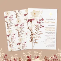 Autumn Wildflower Baptism Invitation