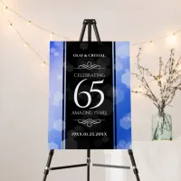 Elegant 65th Blue Sapphire Wedding Anniversary Foam Board