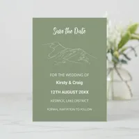 Catbells Sage Green Wedding Save the Date