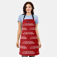 All I Want for Christmas New President Patriotic Apron