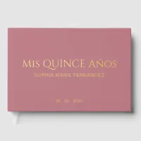 Elegant Modern Rose Gold Photo Quincea&#241;era Foil Guest Book