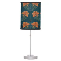 Spiders & Lilies Spooky Halloween Vintage Pattern Table Lamp