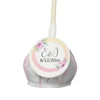 Pink and Yellow Petunias Wedding Personalized Cake Pops