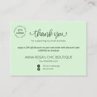 *~* QR Logo Minimal Simple Thank You Branding Enclosure Card