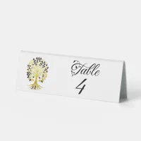 Golden Tree of Life Timeless Sophisticated Elegant Table Tent Sign