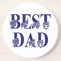 Best Dad Blue Flag Tex Coaster