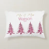 Red Pagoda Christmas Tree Mr. and Mrs. Accent Pillow