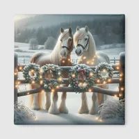 Festive Horses and Christmas Lights  Magnet