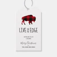 On The Edge Buffalo Black and Red Plaid ID602 Gift Tags