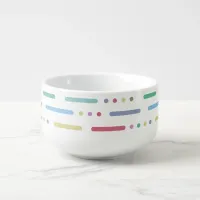 Pastel stripes and dots pattern soup mug