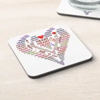 Words of Heart Hard Plastic Coasters