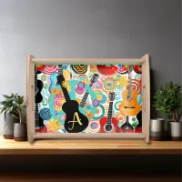 Groovy Colorful Guitars serving tray