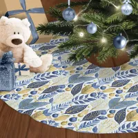 Blue Gold Christmas Pattern#21 ID1009 Brushed Polyester Tree Skirt