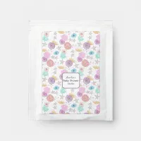 Peach Lavender Whimsical Floral Stars Baby Shower Tea Bag Drink Mix