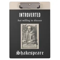 Funny Introvert Humor Cool Shakespeare Themed Clipboard