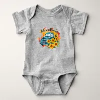 Truck & Sunflowers Believe In Miracles Baby Bodysuit