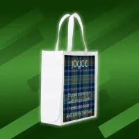 Timeless blue and green Tartan Monogram |