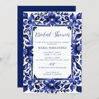 Mexican Fiesta Blue Talavera Bridal Shower Invitation