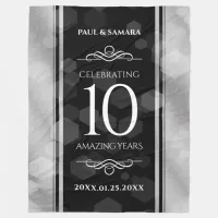 Elegant 10th Tin Wedding Anniversary Celebration Fleece Blanket