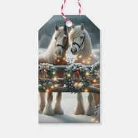 Festive Horses and Christmas Lights Gift Tags