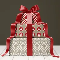 Country Christmas Red And White Holiday Wrapping Paper Sheets