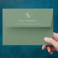 Formal Minimalist Sage Green Wedding Envelope