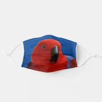 Beautiful "Lady in Red" Eclectus Parrot Adult Cloth Face Mask